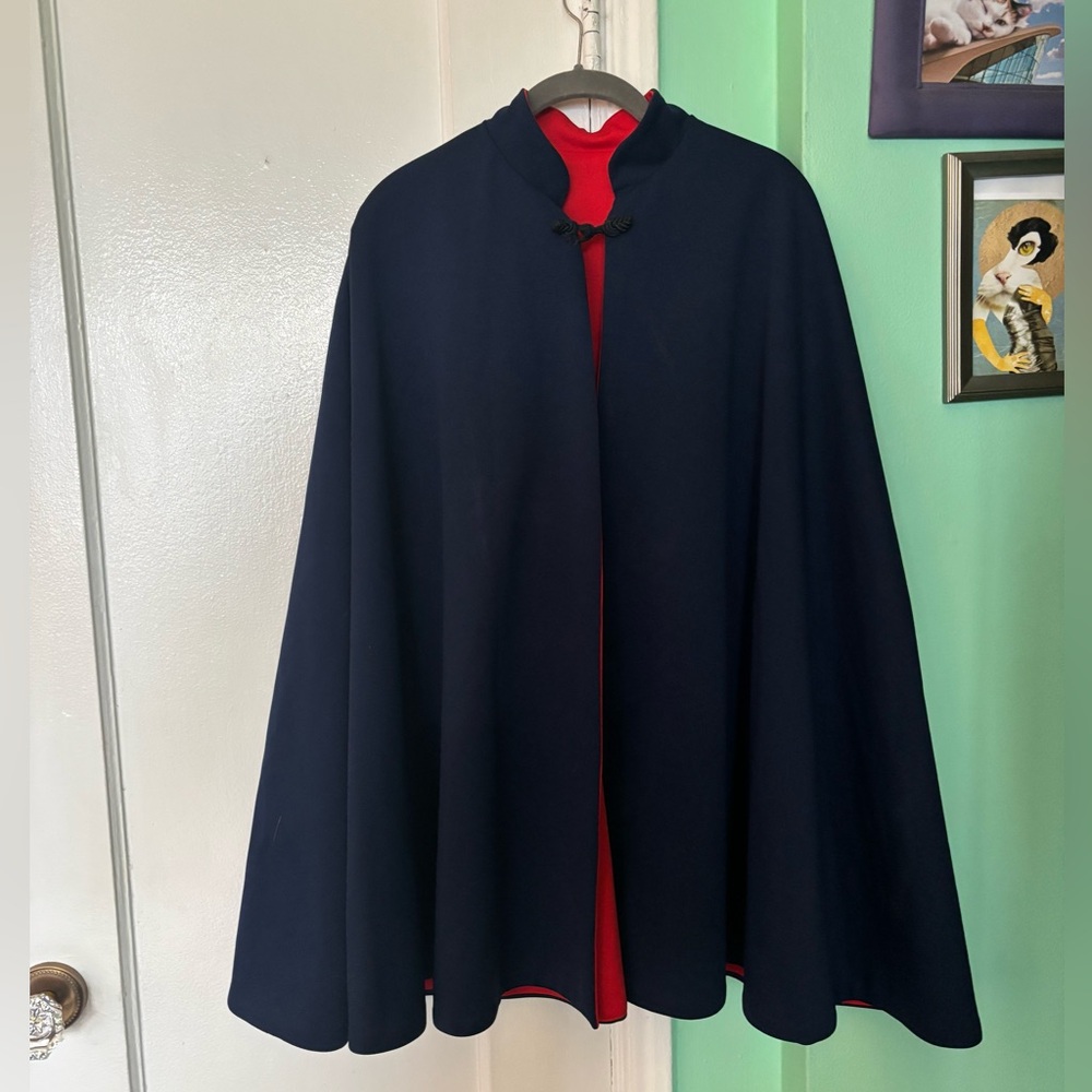 Vintage Reversible Cape - Heavy and Warm!